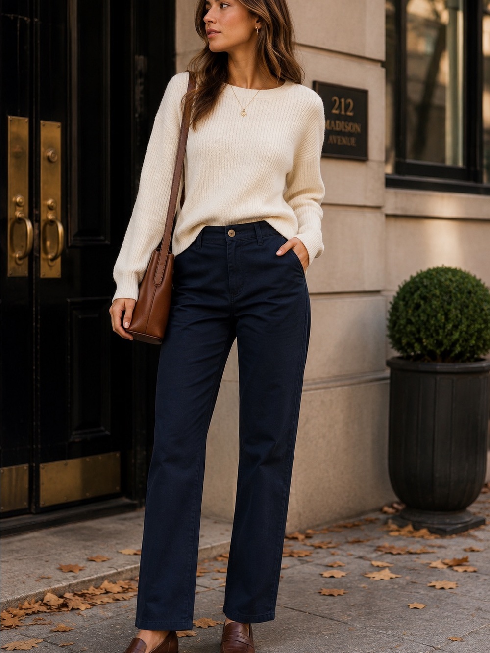 Lee Relaxed Fit Straight Leg Pants Women’s 14 Medium Navy Blue NWT